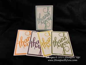 Another Thank You note card set In Color (3)