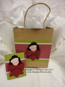 Cherry Cobbler Gift Bow Angel bag & card (1)