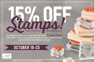 15% off stamps promotion